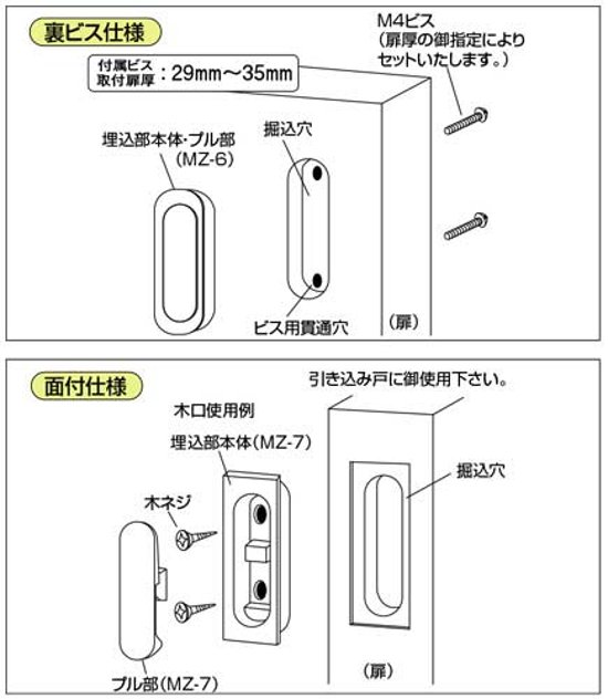 シロクマ 白熊 ＭＺ－７ 長角形掘込引手 ホワイトブロンズ ・アンバー塗装・純金色・仙徳 サイズ９３画像