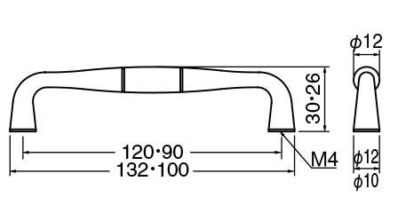 シロクマ 白熊 ＨＢ－８１ クラフトハンドル 金色・ホワイトブロンズ画像