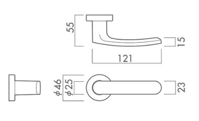 川口技研 ＧＩＫＥＮ  レバーハンドル ＬＳ－３３－１Ｍ 丸座空錠 ＬＳミニケース錠 ニッケル・ブラウン・サテンゴールド　バックセット５１ｍｍ画像