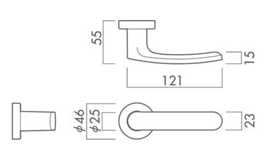 川口技研 ＧＩＫＥＮ  レバーハンドル ＬＳ－３３－１Ｍ 丸座空錠 ＬＳミニケース錠 ニッケル・ブラウン・サテンゴールド　バックセット５１ｍｍ画像