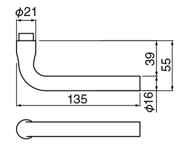 株式会社シロクマ レバーハンドル フィーネ ＳＬ－３５０－ Ｒ－ＧＦ 丸座付 ケース空錠 バックセット５１ｍｍ 扉厚３０－４３mm画像