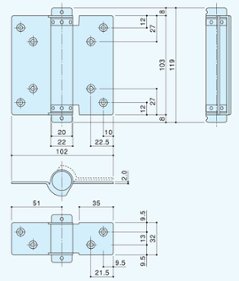 アトラス ＡＴＬＡＳ ＃９２４ 面付ラバトリーヒンジ　送料無料画像