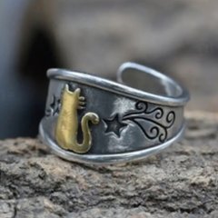 星と猫リング画像