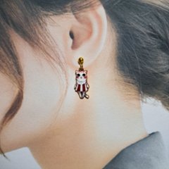 おすまし猫ちゃんのハッピーピアス・イヤリング画像