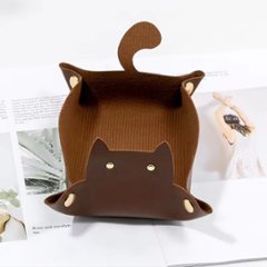 折りたたみ猫トレー(焦げ茶)の画像