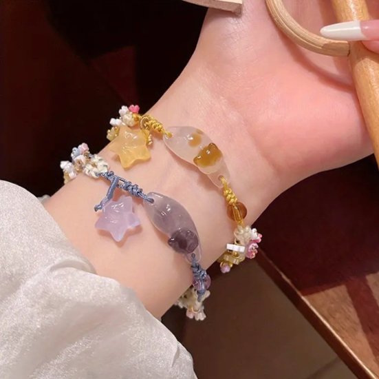 【全2色】きらめく猫のブレスレット画像