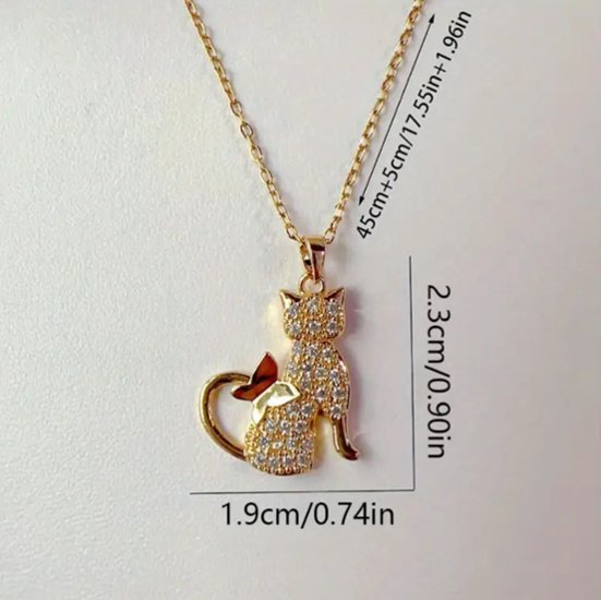 【全2色】きらめき猫シルエットネックレス画像