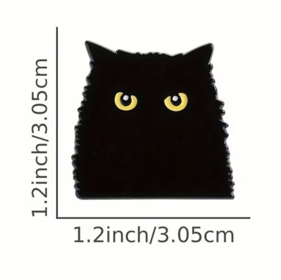 黒猫のピンバッジ画像
