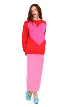 ピンクビッグハートトレーナー レッド - アガタ・ルイス・デ・ラ・プラダ（SUDADERA ROJO CORAZON GRANDE ROSA - Agatha Ruiz de la Prada）画像