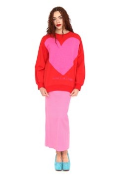 ピンクビッグハートトレーナー レッド - アガタ・ルイス・デ・ラ・プラダ（SUDADERA ROJO CORAZON GRANDE ROSA - Agatha Ruiz de la Prada）画像