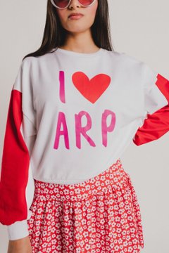 ホワイトトレーナー ハート - アガタ・ルイス・デ・ラ・プラダ（SUDADERA BLANCA ARP - Agatha Ruiz de la Prada）の画像