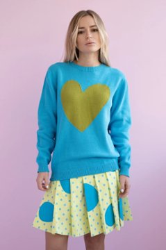 コットンセーター ブルー - アガタ・ルイス・デ・ラ・プラダ（JERSEY ALGODON MUJER TURQUESA CORAZON - Agatha Ruiz de la Prada）の画像