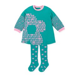 フラワーワンピース グリーン タイツ付き アガタ・ルイス・デ・ラ・プラダ　(C.L.ROTULADOR DRESS & TIGHTS GREEN - Agatha Ruiz de la Prada)の画像