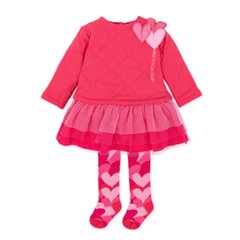 チュールハートワンピース タイツ付き ピンク アガタ・ルイス・デ・ラ・プラダ　(COMPÁS DRESS & TIGHTS CORAL - Agatha Ruiz de la Prada)の画像