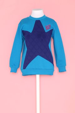 コンフィ トレーナー ブルー アガタ・ルイス・デ・ラ・プラダ　(COMFY SWEAT SHIRT TURQUOISE - Agatha Ruiz de la Prada)の画像