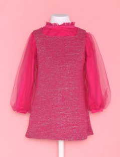 レタリングシースルーワンピース ピンク アガタ・ルイス・デ・ラ・プラダ　(LETTERING DRESS FUCSHIA - Agatha Ruiz de la Prada)画像