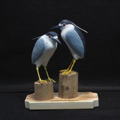 『ゴイサギ』バードカービング作品（畠野尚利作）の画像