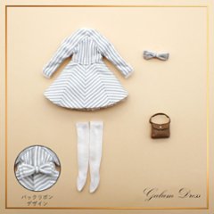 Galumドレスコレクション-9　ストライプワンピースドレスセット(22cmサイズ) の画像