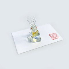 glass mouse うさぎのガラス置物（見返り）の画像