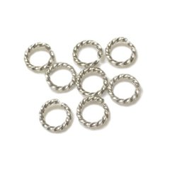 ツイスト丸カン8mm（シルバー）10g（約75個入）の画像