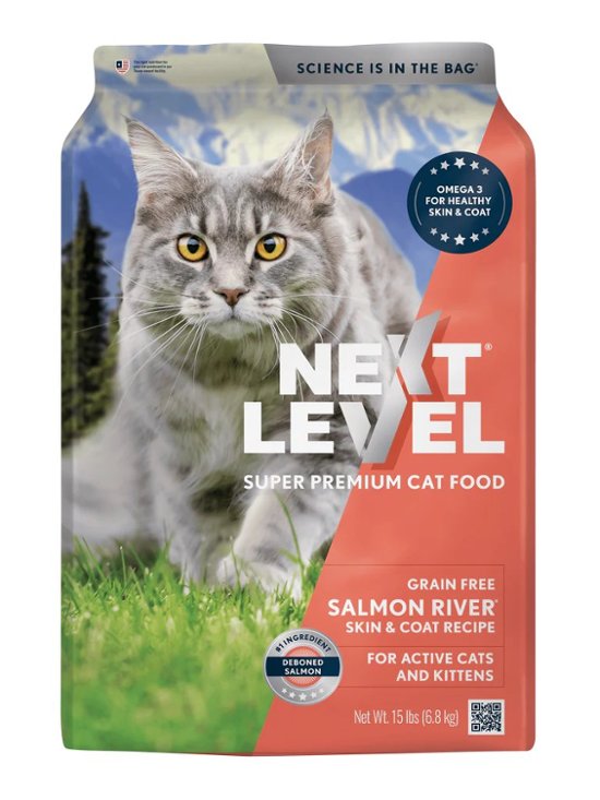 422-（ネクスト レベル）🐈CATフード_サーモンリバー・スキン＆コート＜グレインフリー＞【6.8 ㎏】🐟🐓画像