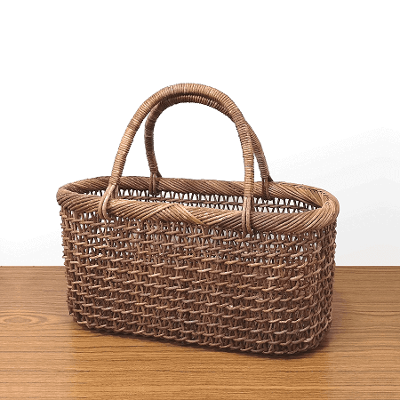 あけび-かごバッグ｜こだし編み｜大｜小判底｜浅型の画像