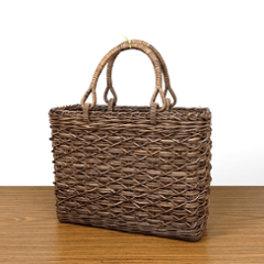一点物｜あけび-かごバッグ｜たすき編み｜中サイズ｜四角底｜薄型の画像