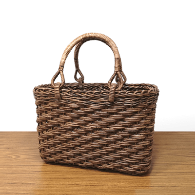 一点物｜あけび-かごバッグ｜ほら編み｜小サイズ｜四角底｜角丸かごバッグの画像