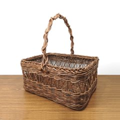 一点物｜あけびかご｜あけび蔓細工｜つるかご｜かごバッグ｜バスケット｜矢来編み｜小物入れ｜収納ボックス｜整理箱｜化粧箱｜四角底｜一本手の画像