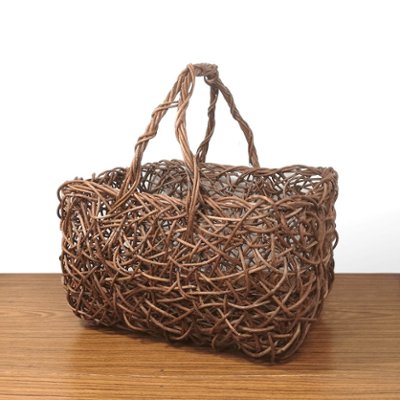 一点品｜あけび-かごバッグ｜ピクニックバスケット｜乱れ編み｜3×4方形底｜一本手の画像