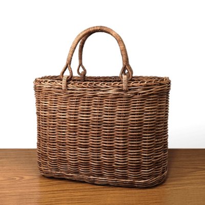 一点品｜あけび-かごバッグ｜並編み｜大サイズ｜小判底の画像