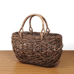 一点品｜あけび-かごバッグ｜乱れ編み｜中サイズ｜胴張りの画像