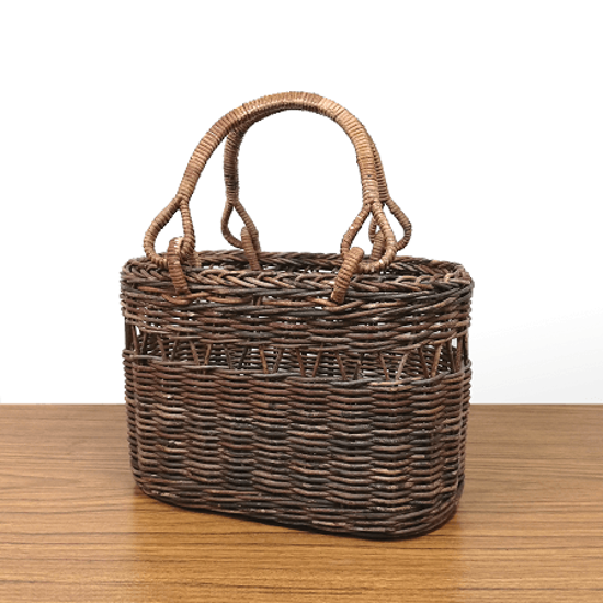 割引品｜あけび-かごバッグ｜黒あけび｜並編み｜特小（ミニ）サイズ｜小判底｜透かしあり画像