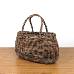 割引品｜あけび-かごバッグ｜黒あけび｜並編み｜特小（ミニ）サイズ｜胴張り｜グニ手の画像