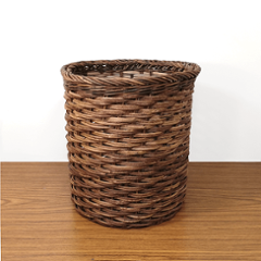 割引品｜あけびかご｜寸胴｜ほら編み｜大サイズ｜くずかご｜ゴミ箱｜鉢カバー｜円型の画像