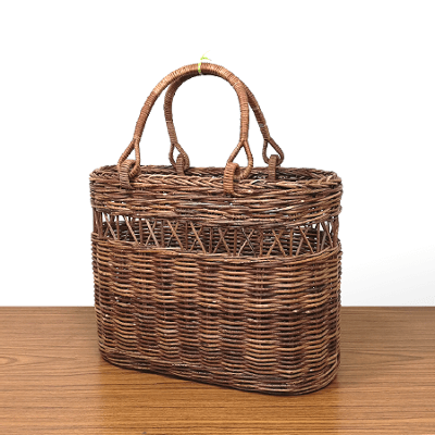 割引品｜あけび-かごバッグ｜矢来編み｜中サイズ｜小判底の画像