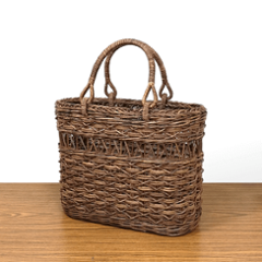 一点品｜あけび-かごバッグ｜たすき編み｜矢来編み｜中サイズ｜小判底の画像