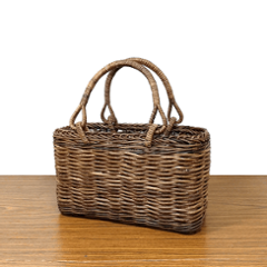 割引品｜あけび-かごバッグ｜仲々編み｜小サイズ｜四角底｜浅型の画像