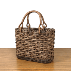 割引品｜あけび-かごバッグ｜たすき編み｜小サイズ｜小判底｜黒あけび Bの画像