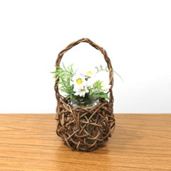 一点物｜あけびかご｜花かご｜鉢カバー｜鉢受け｜床の間飾り｜乱れ編み｜円底｜一本手の画像