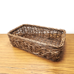 一点物｜あけびかご｜バスケット｜乱れ編み｜長方形｜小物入れ｜収納ボックス｜整理箱｜四角底の画像