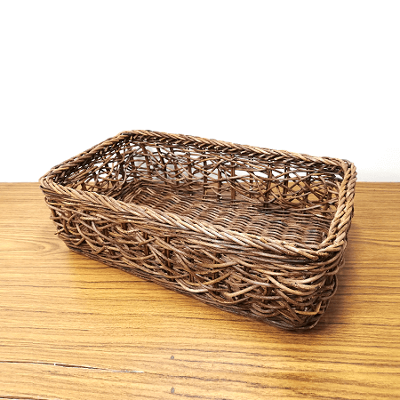 一点物｜あけびかご｜バスケット｜乱れ編み｜長方形｜小物入れ｜収納ボックス｜整理箱｜四角底の画像