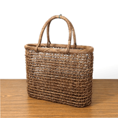 あけび-かごバッグ｜こだし編み｜中サイズ｜小判底｜薄型の画像