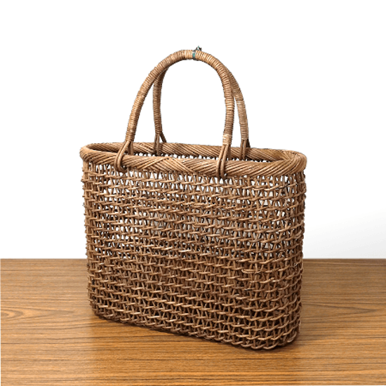 あけび-かごバッグ｜こだし編み｜中サイズ｜小判底｜薄型画像