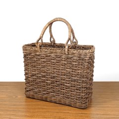 一点物｜あけび-かごバッグ｜国産・山葡萄｜たすき編み｜中サイズ｜四角底の画像