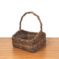一点物｜あけびかご｜バスケット｜並編み｜調味料入れ｜菓子器｜正方形底｜山なり｜一本手の画像