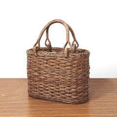 一点品｜あけび-かごバッグ｜並編み・たすき編み｜小サイズ｜小判底の画像