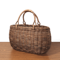 一点品｜あけび-かごバッグ｜並編み｜大サイズ｜胴張り｜舟底の画像