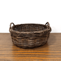 割引品｜あけびかご｜ミニバスケット｜菓子皿｜小物入れ｜鉢カバー｜円底｜耳付きの画像