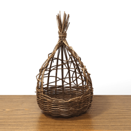 割引品｜あけびかご｜花かご・鉢カバー｜フラワースタンド｜フラワーポット｜乱れ編み｜楕円型の画像